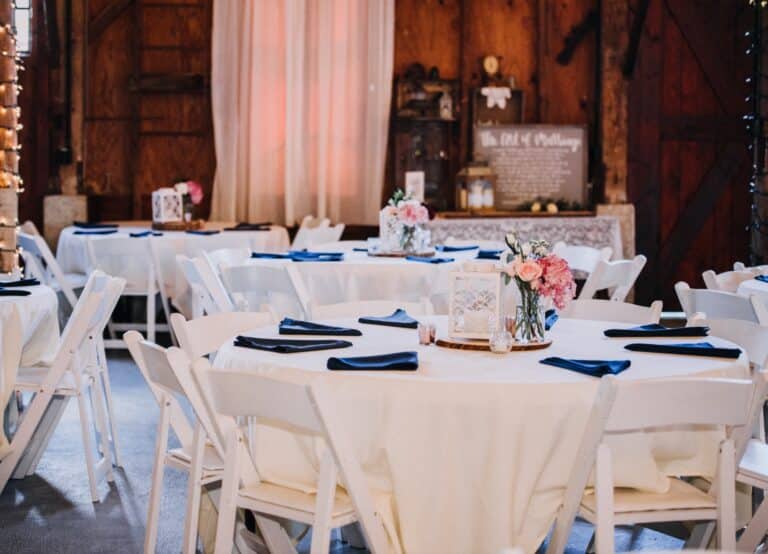 Barn wedding reception table